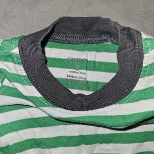 Carter's Striped Green and White Baby Tee